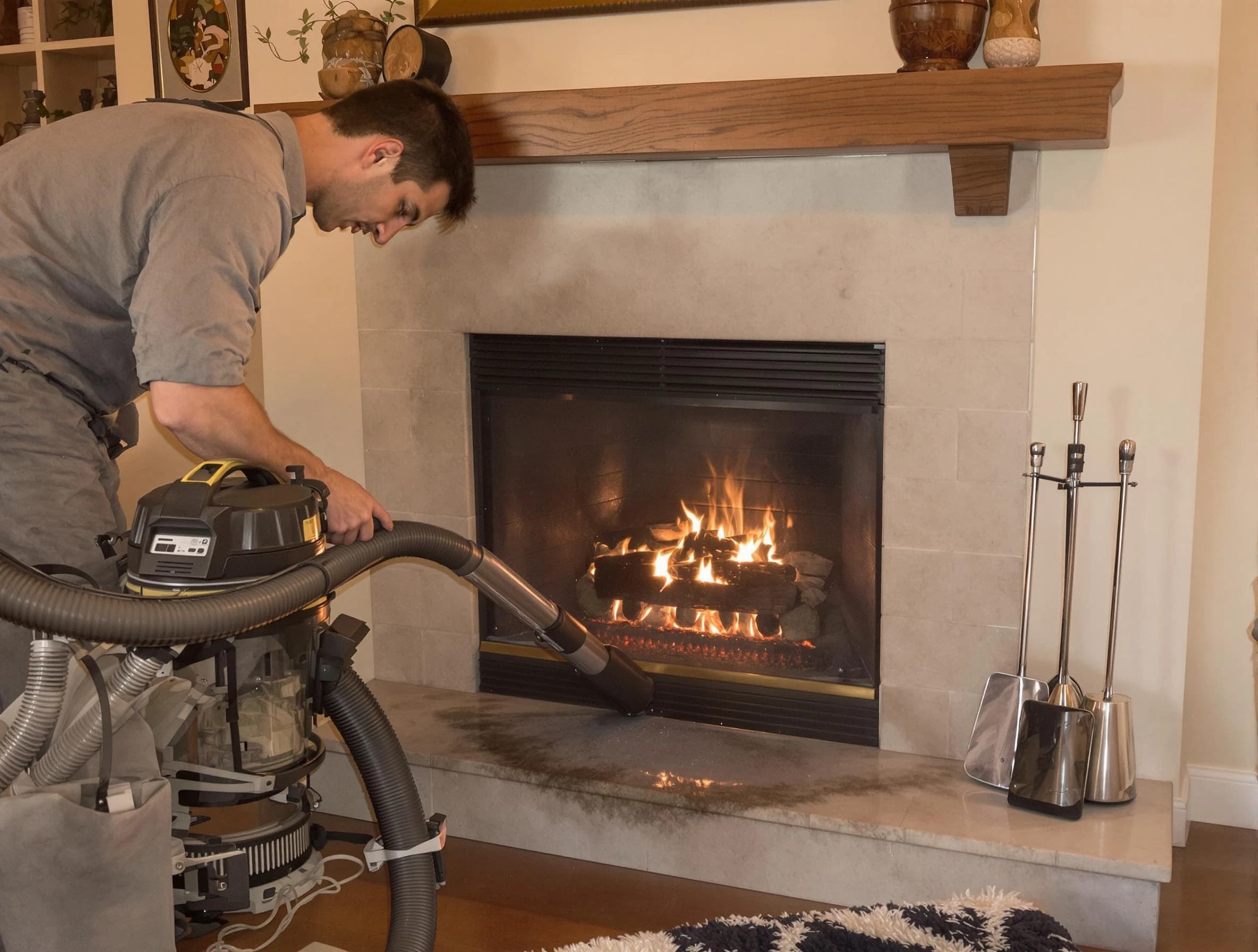 Routine fireplace upkeep by Cambridge Chimney Sweep in Cambridge, MA