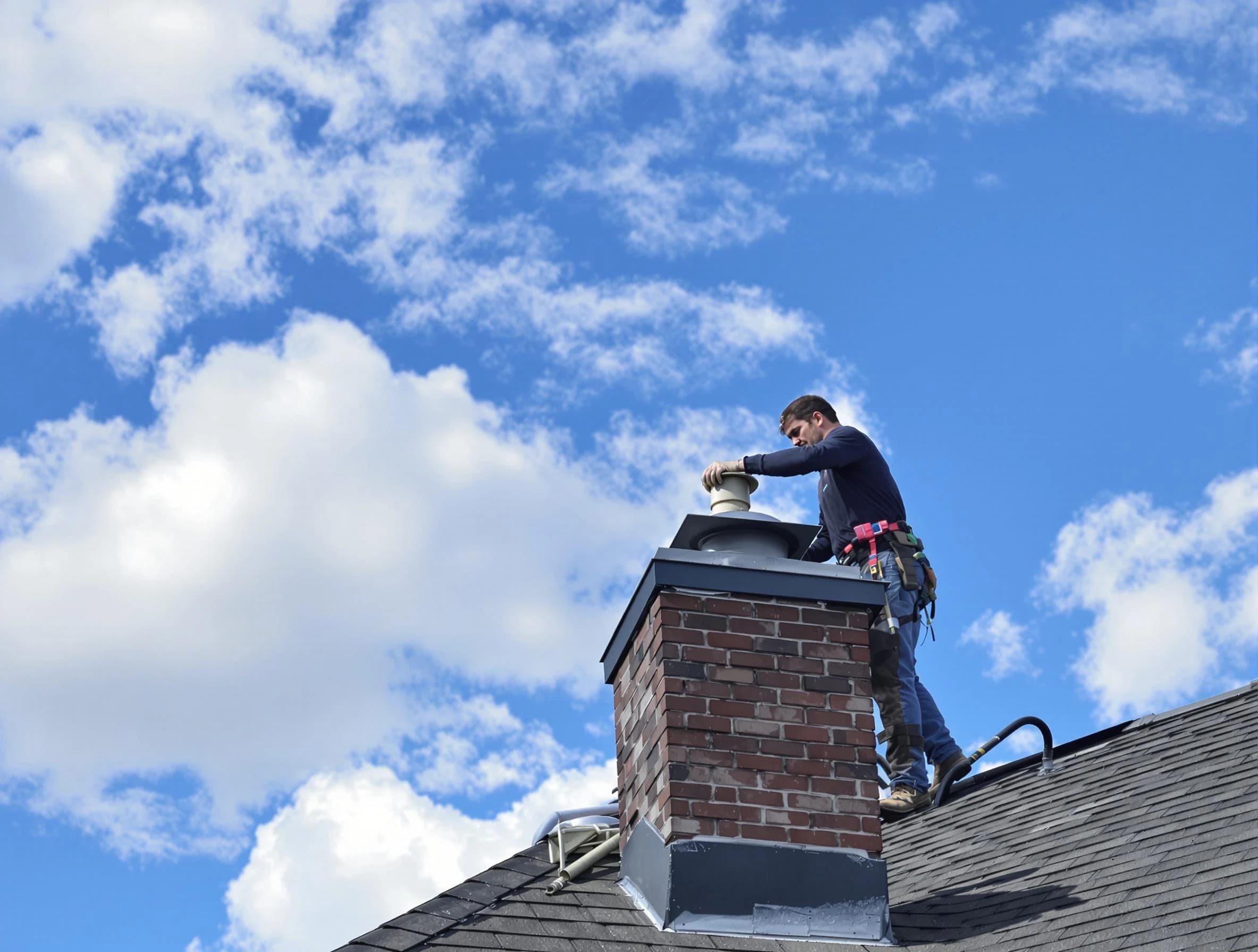 Cambridge Chimney Sweep installing a sturdy chimney cap in Cambridge, MA