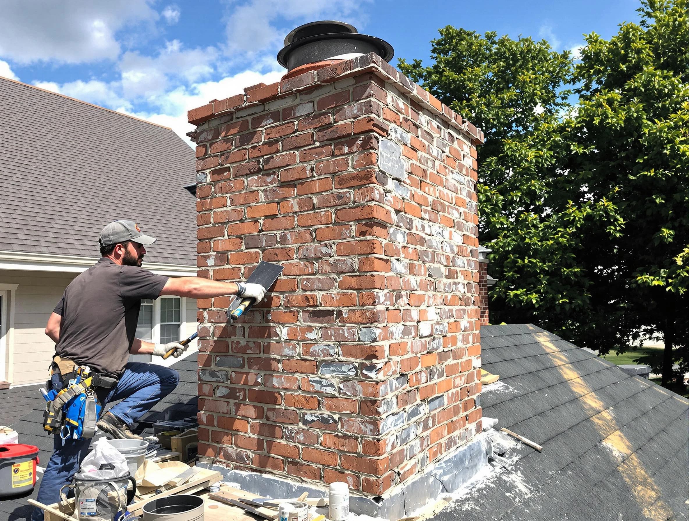 Completed chimney rebuild by Cambridge Chimney Sweep in Cambridge, MA