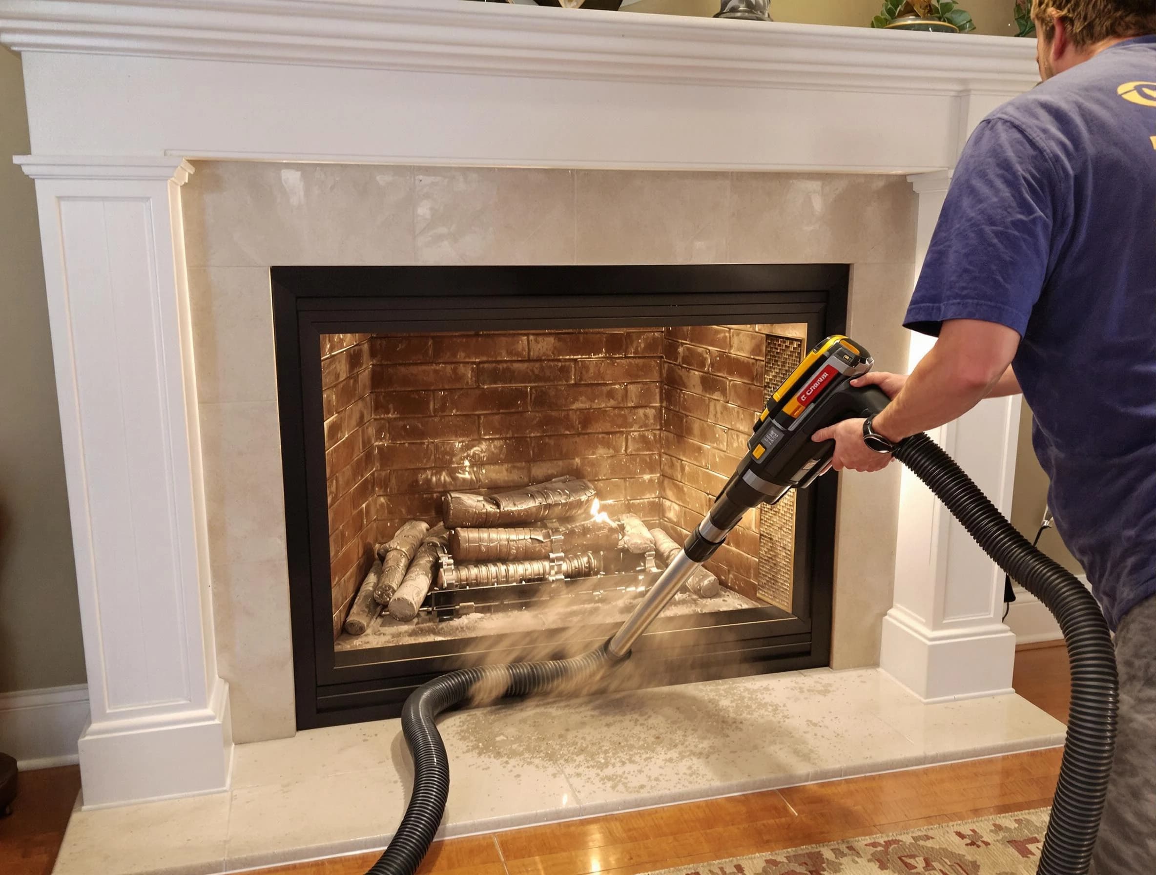 Fireplace cleaning performed by Cambridge Chimney Sweep in Cambridge, MA