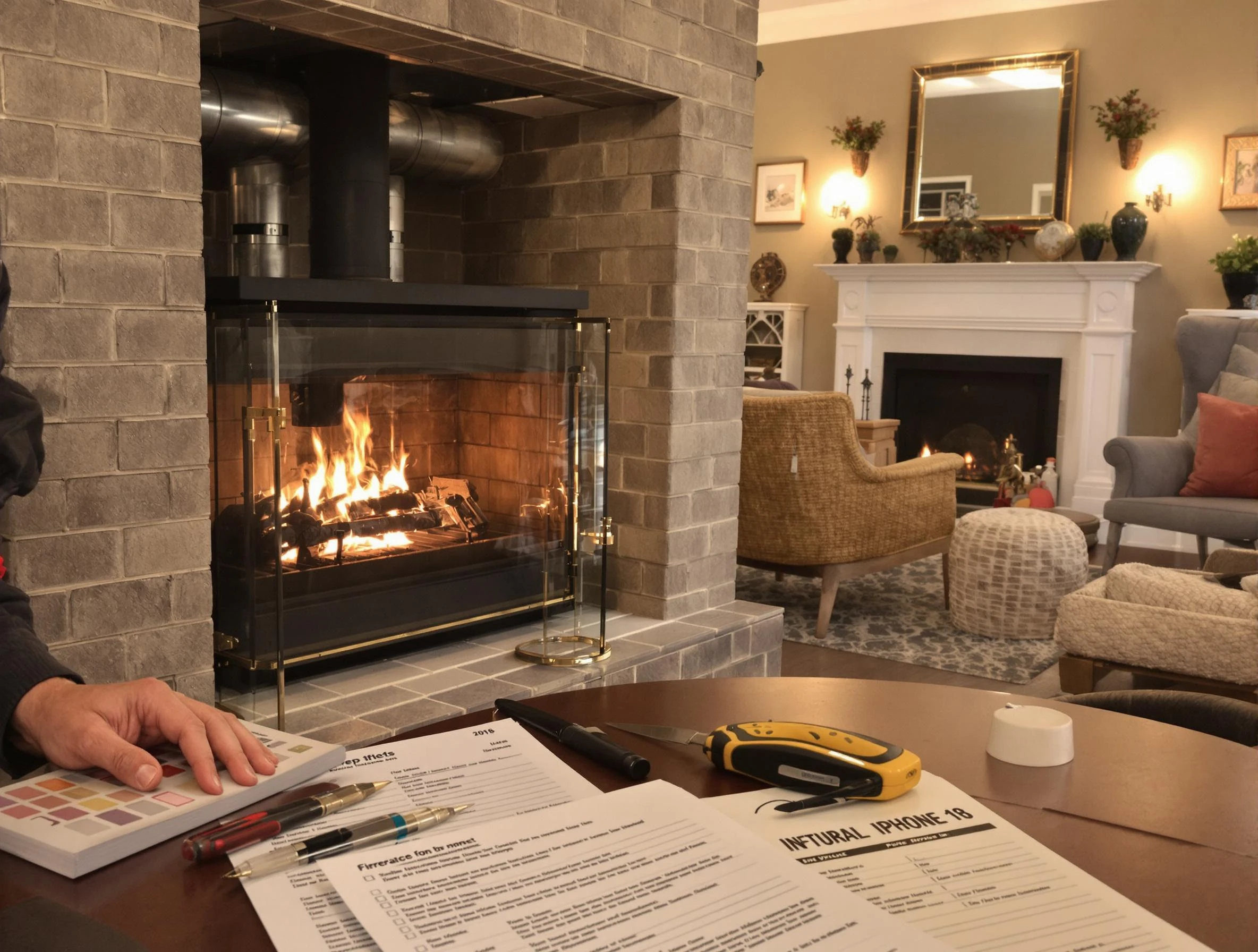 Cambridge Chimney Sweep verifying fireplace safety measures in Cambridge, MA